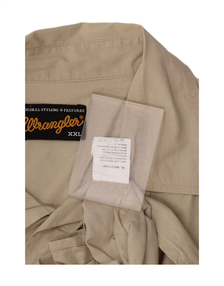 WRANGLER Kortærmet Herreskjorte 2XL Beige Bomuld