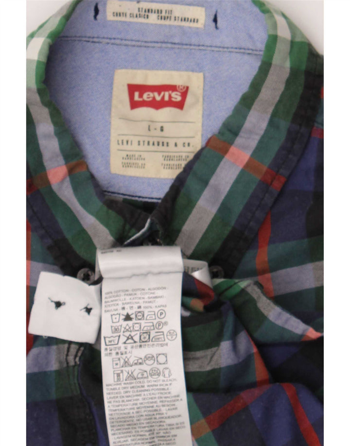 Levi's Herre Standard Fit skjorte Stor flerfarvet ternet bomuld