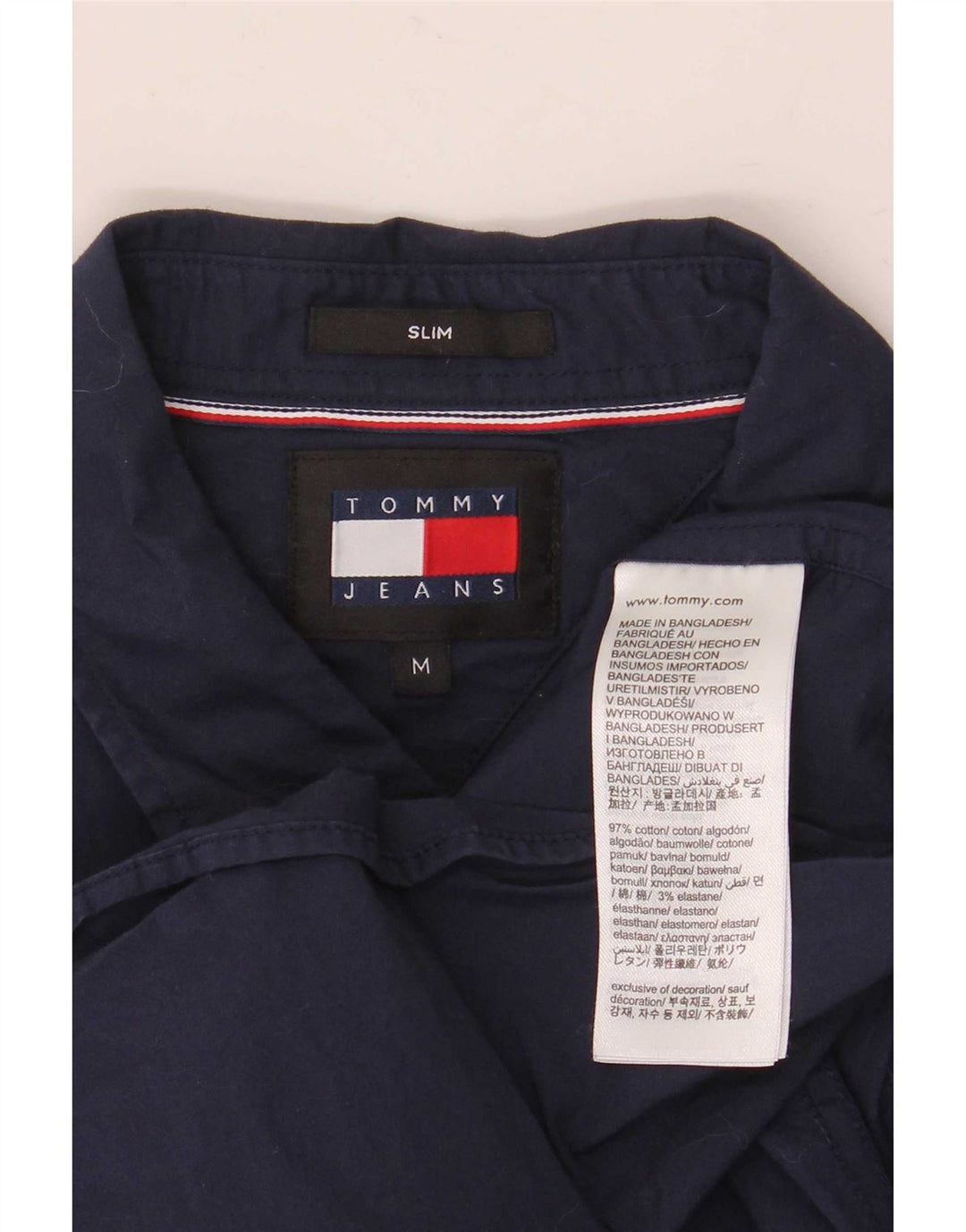 Tommy Hilfiger Herre Slim Shirt Medium Navyblå Bomuld
