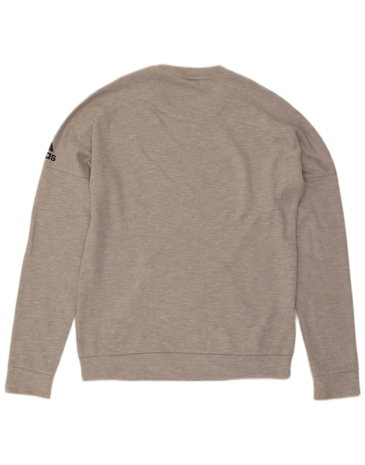 Adidas Herre Grafisk Loose Fit Sweatshirt Jumper Lille Grå Bomuld