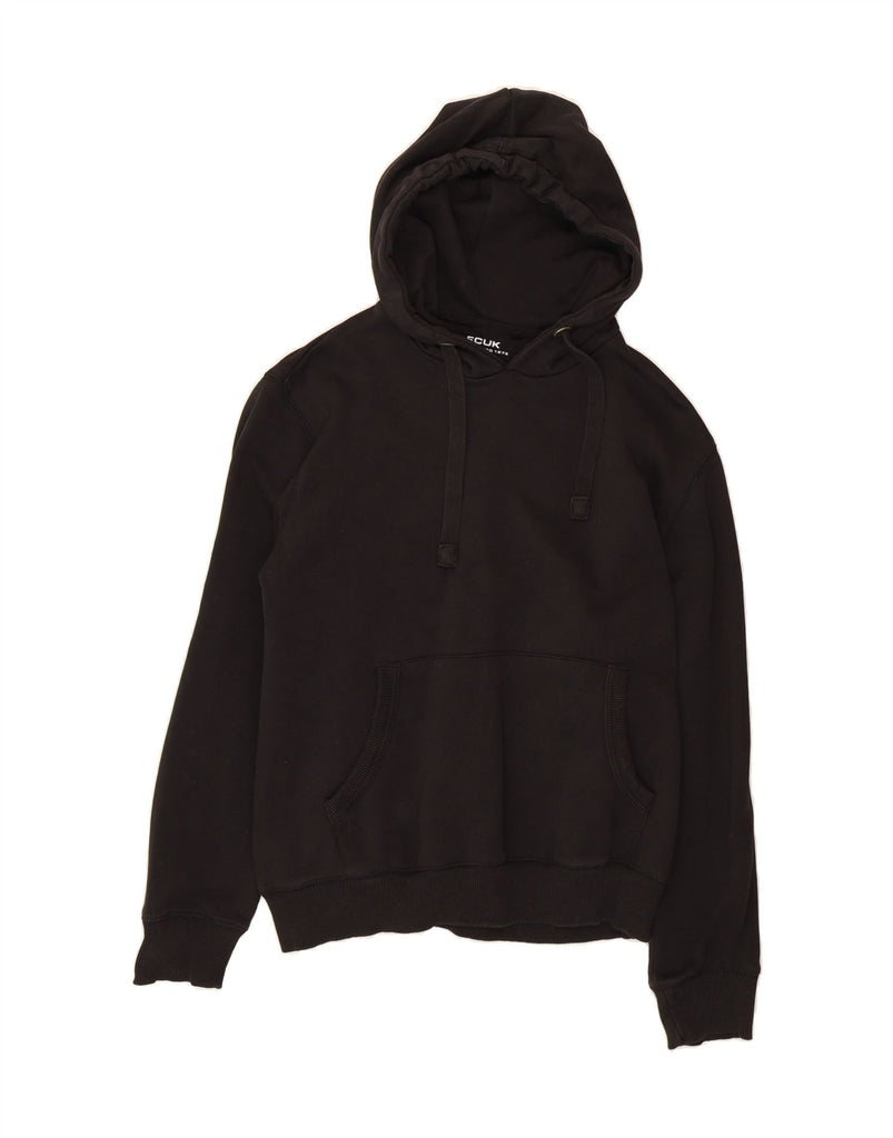 FCUK Womens Oversized Hoodie Jumper UK 14 Medium Black Cotton Vintage Fcuk and Second-Hand Fcuk from Messina Hembry 