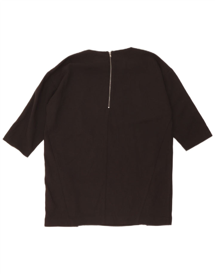 Oasis Dame 3/4 ærmet oversize bluse Top UK 10 Lille sort polyester