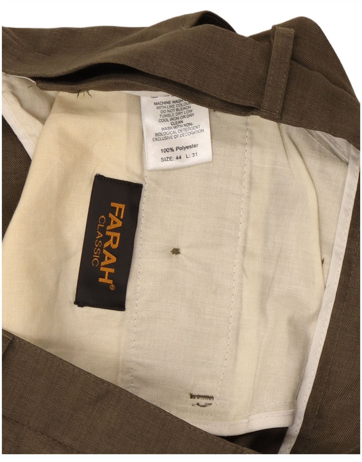 Farah Straight Chino Bukser til mænd W44 L31 Khaki Polyester