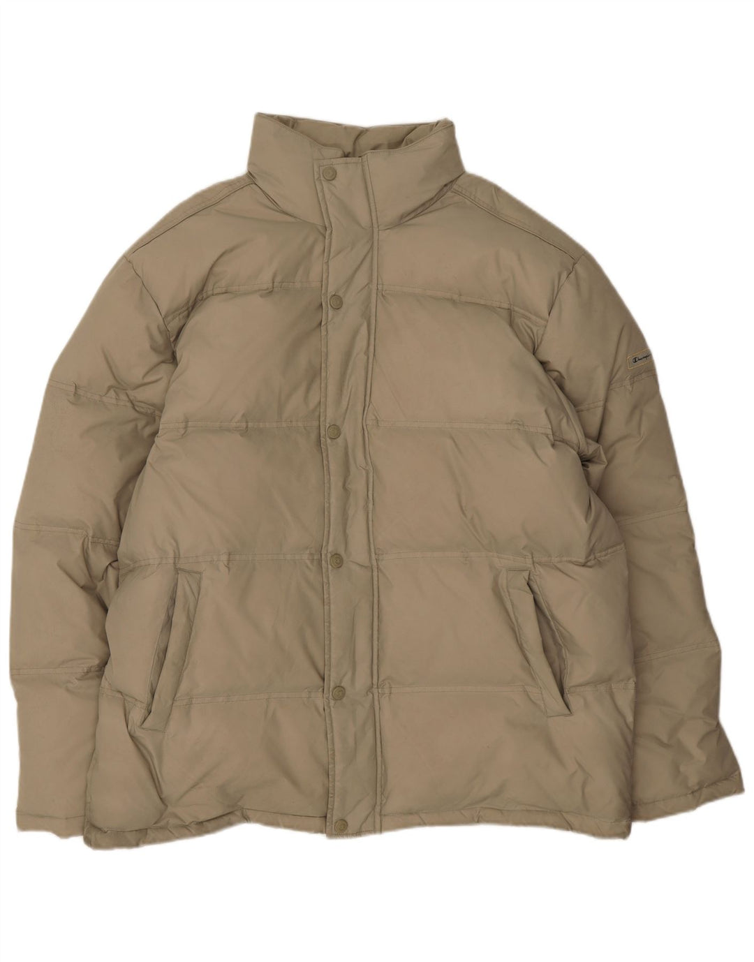 Champion Herre hættepolstret jakke UK 42 XL Beige Polyamid