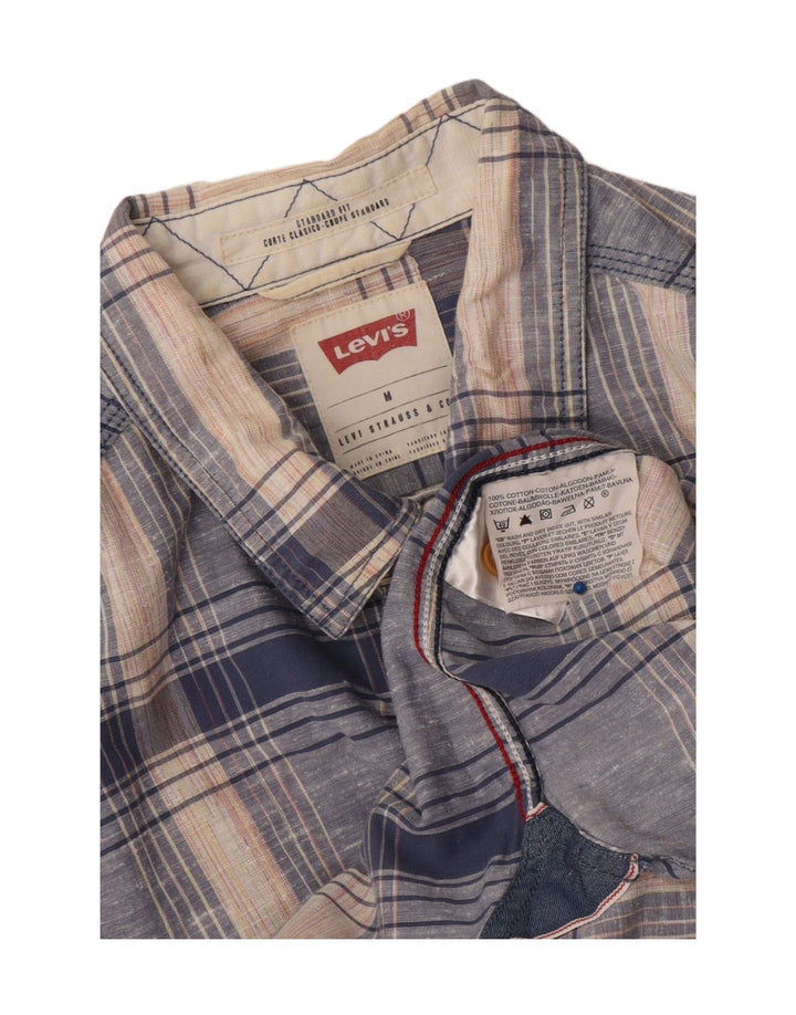 Levi's herreskjorte mellemblå ternet bomuld