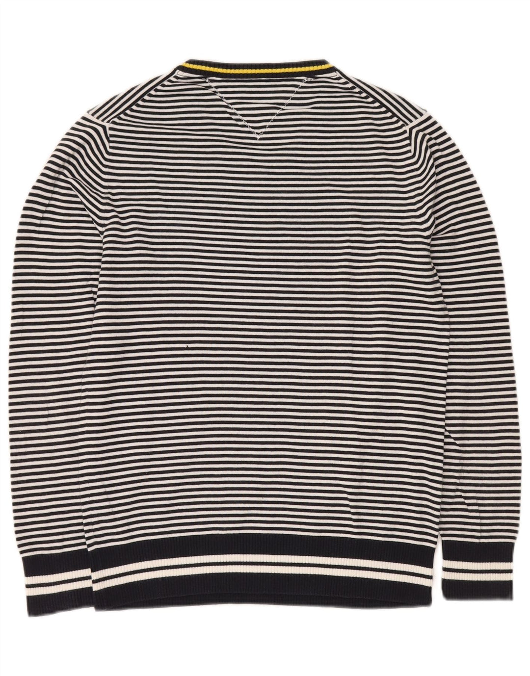 TOMMY HILFIGER Herre V-hals sweater Lille marineblå stribet bomuld