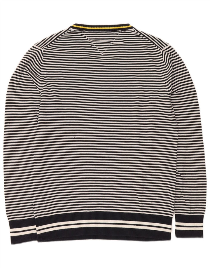TOMMY HILFIGER Herre V-hals sweater Lille marineblå stribet bomuld