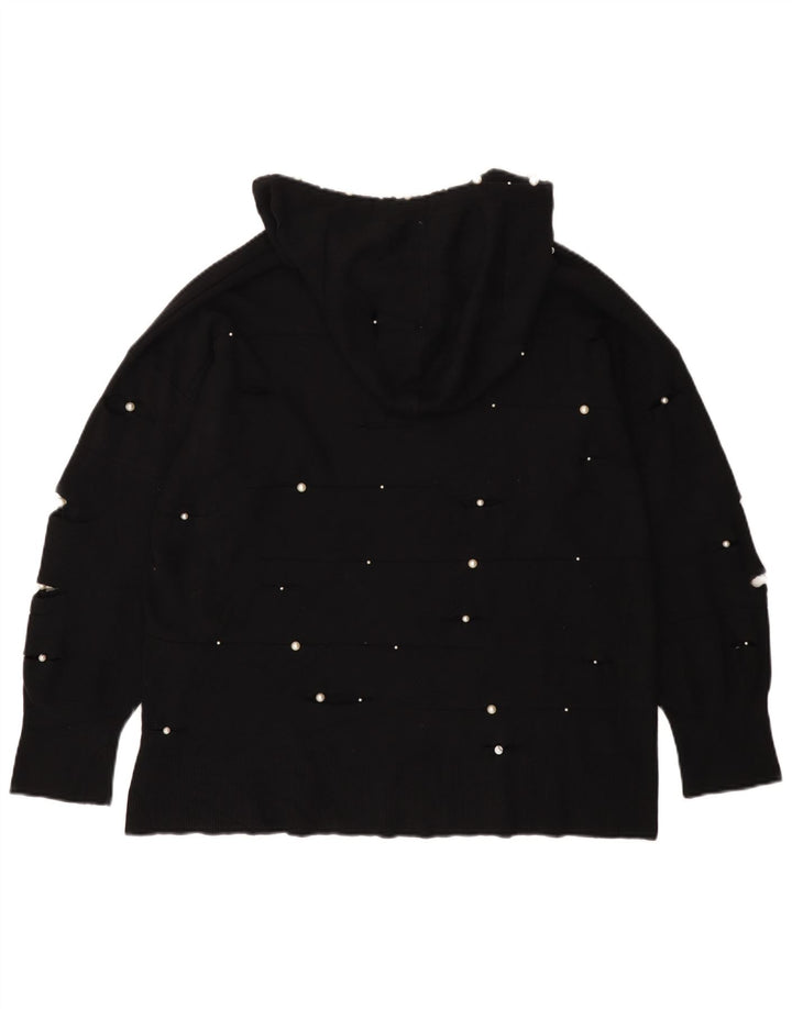 Zara oversize sweater med hætte til kvinder UK 10 Small Black