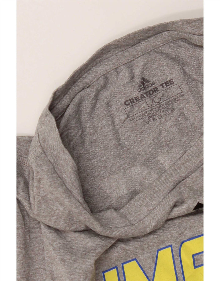 Adidas Herre Limestone Saints Grafisk T-Shirt Top Stor Grå Polyester