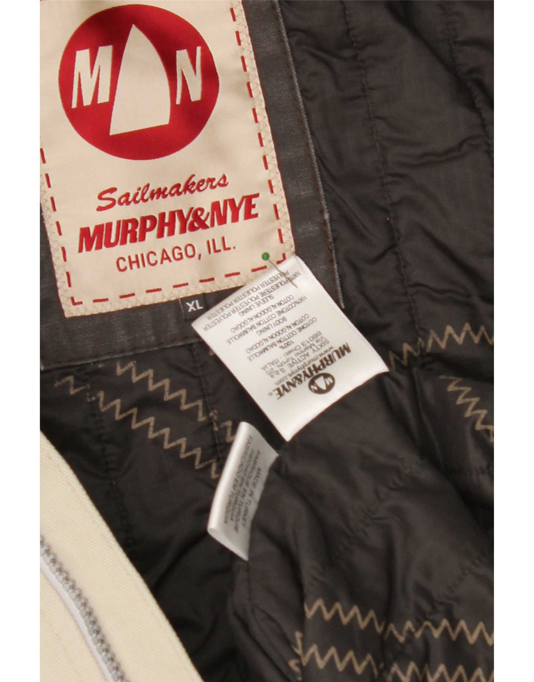 Murphy & Nye Herre Sailmakers Bomber Jacket UK 42 XL Grå Colourblock Bomuld
