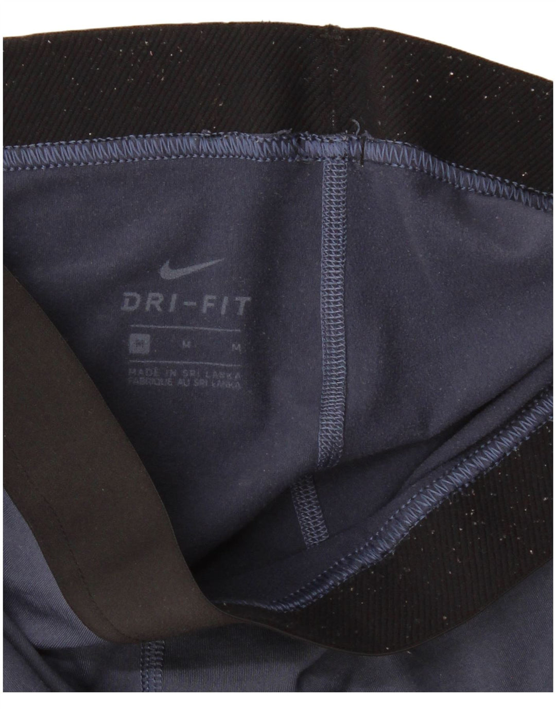 Nike Dame Dri Fit Grafiske Leggings UK 12 Medium Navy Blue Geometric