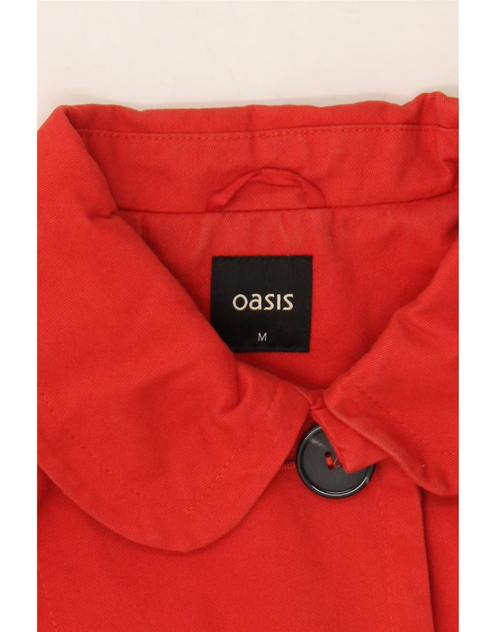 OASIS Womens Trench Coat UK 12 Medium Red Cotton Vintage Oasis and Second-Hand Oasis from Messina Hembry 