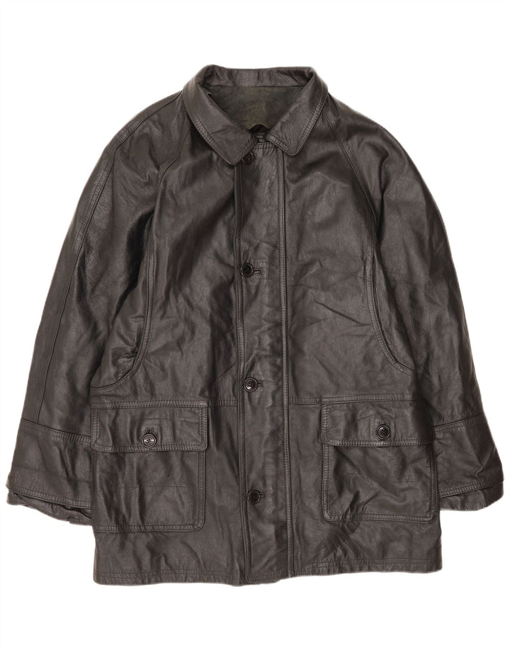 Vintage herre læderfrakke UK 42 XL sort læder