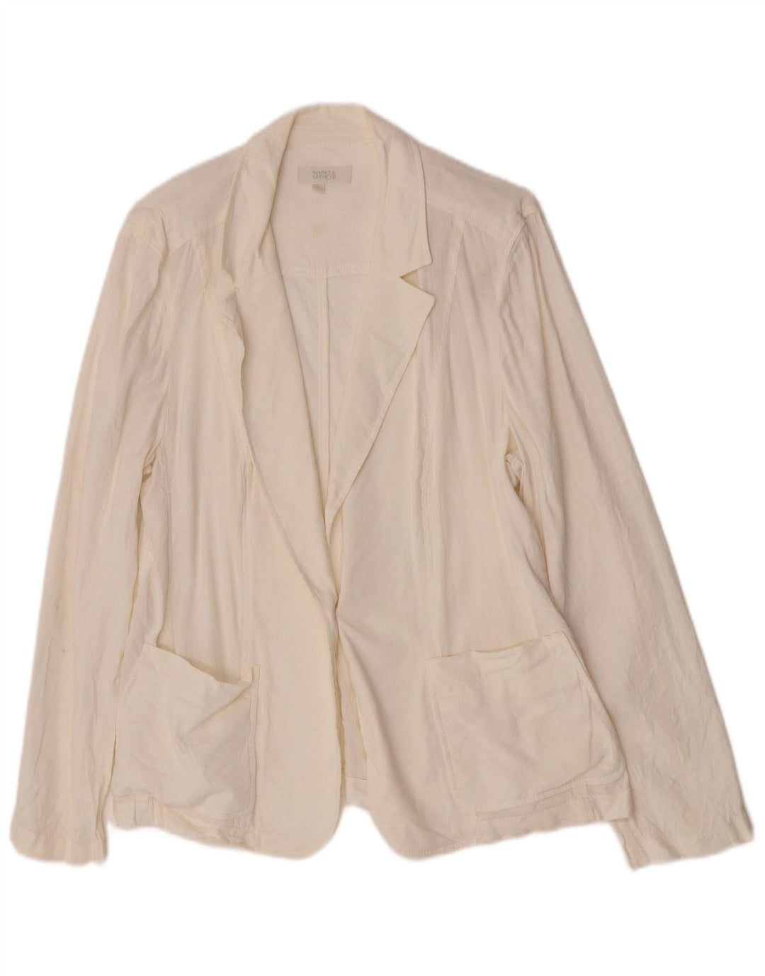 Marks & Spencer Dame 1 Knap Blazer Jacket UK 18 XL Hvid