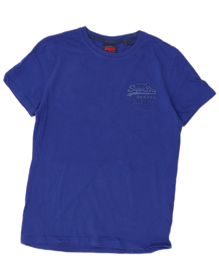 Superdry T-shirt top mellemblå bomuld til mænd