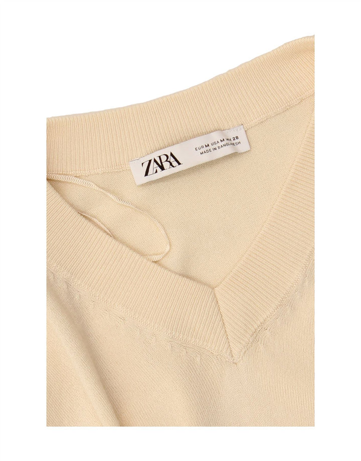 ZARA Womens Vest Tank Top UK 14 Medium Beige Viscose Vintage Zara and Second-Hand Zara from Messina Hembry 