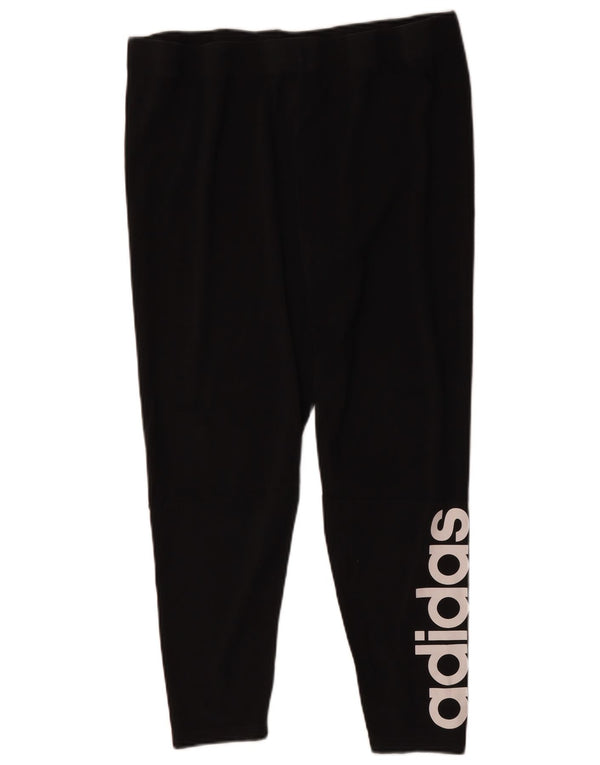 ADIDAS Womens Graphic Leggings UK 24/26 2XL  Black Cotton
