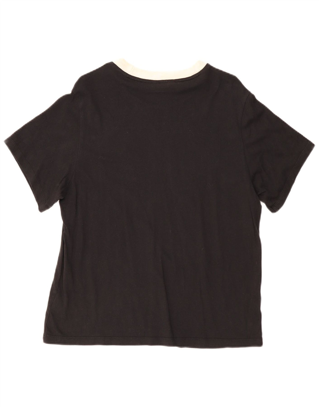 ADIDAS Dame T-Shirt Top UK 12 Medium Sort Bomuld