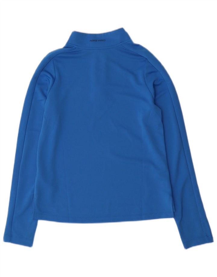 Nike Girls Dri Fit Pullover med lynlås-hals træningsdragt Top 12-13 år Stor Blå
