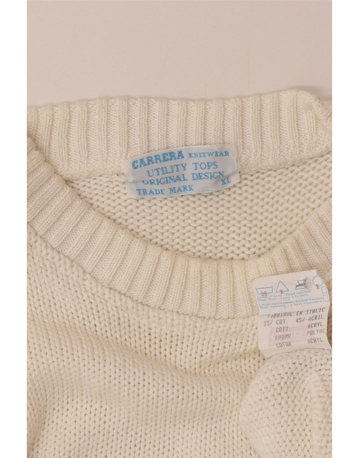 Carrera herre sweater med rund hals XL hvid bomuld