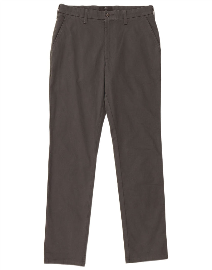 Marks & Spencer Herre Slim Chino Bukser W30 L31 Grå Bomuld