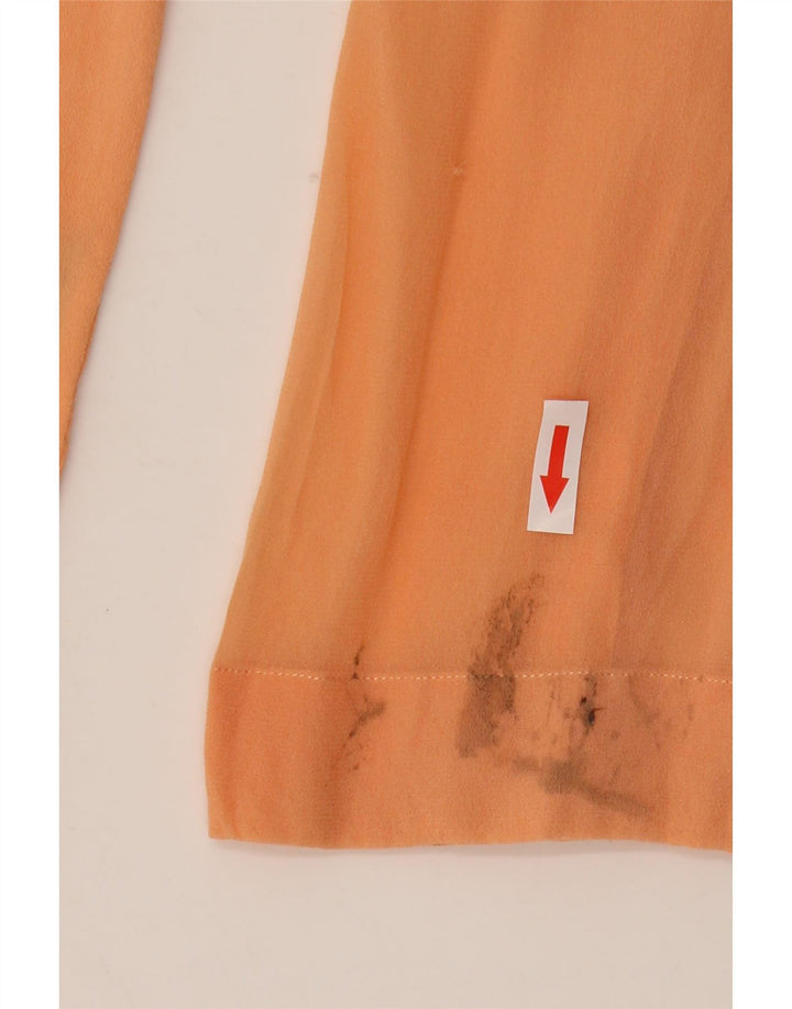 Massimo Dutti Dame Se Through Shirt Bluse EU 40 Medium Orange