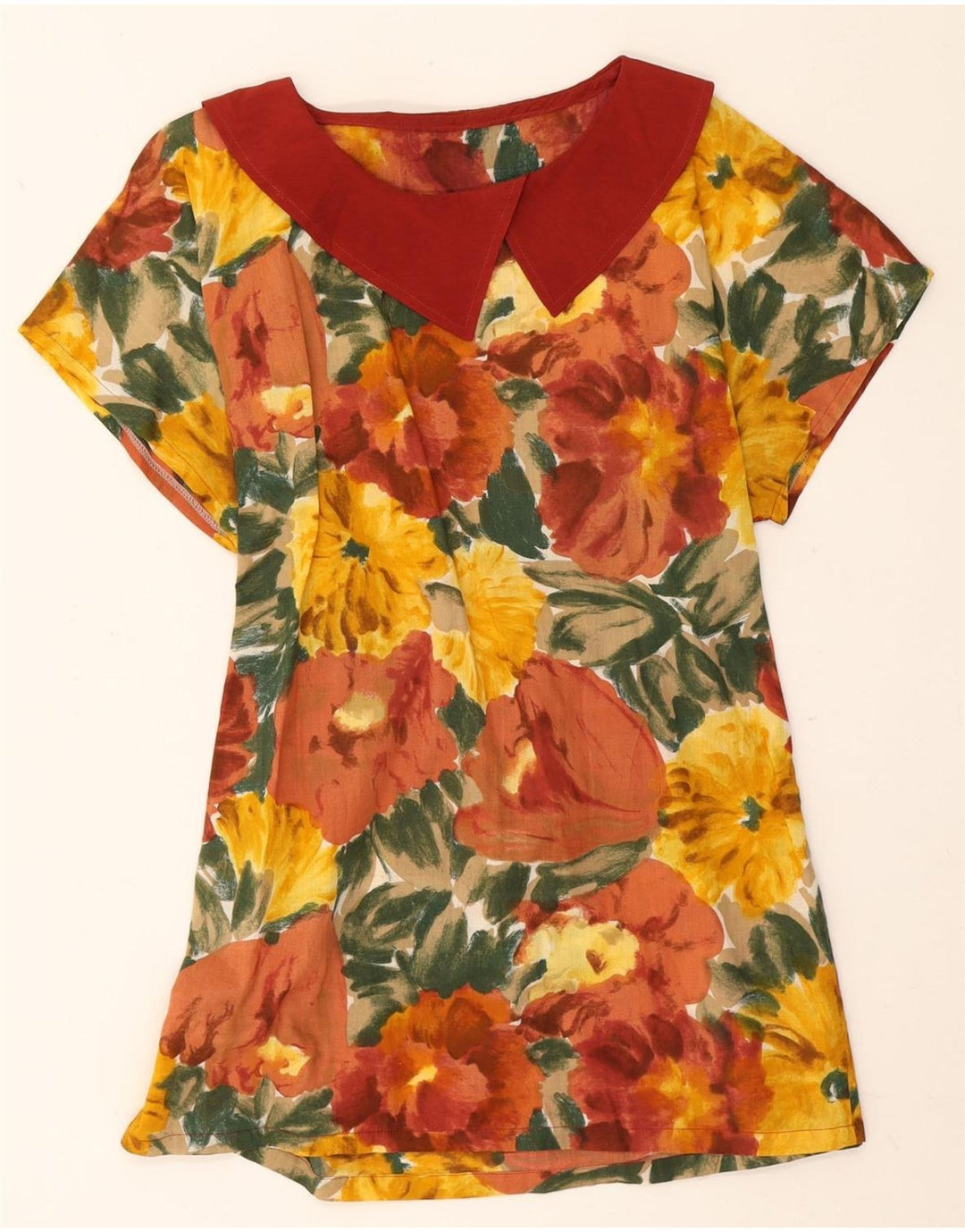Vintage Dame A-Line Kjole UK 14 Medium Multicolored Floral