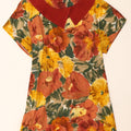 Vintage Dame A-Line Kjole UK 14 Medium Multicolored Floral