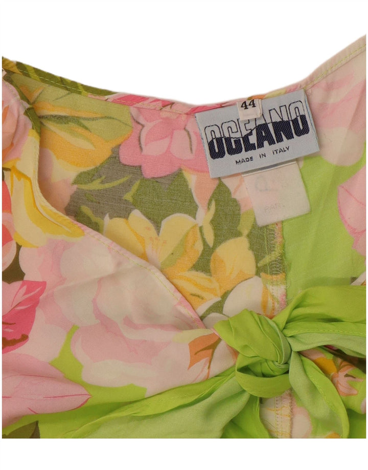 OCEANO Casual Shorts til kvinder IT 44 Medium W28 Grøn blomsterviscose
