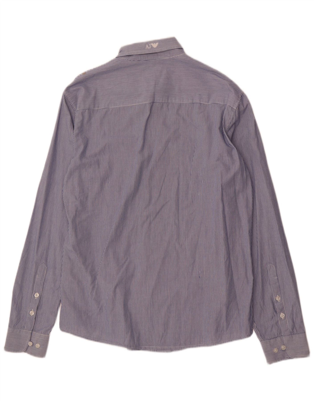 Armani Jeans Herre Fitted Shirt 2XL Blå nålestribet bomuld