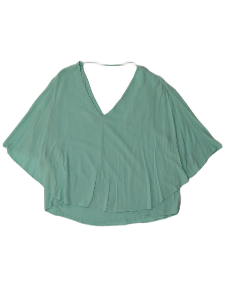 Zara Dame Bluse Top UK 14 Stor turkis