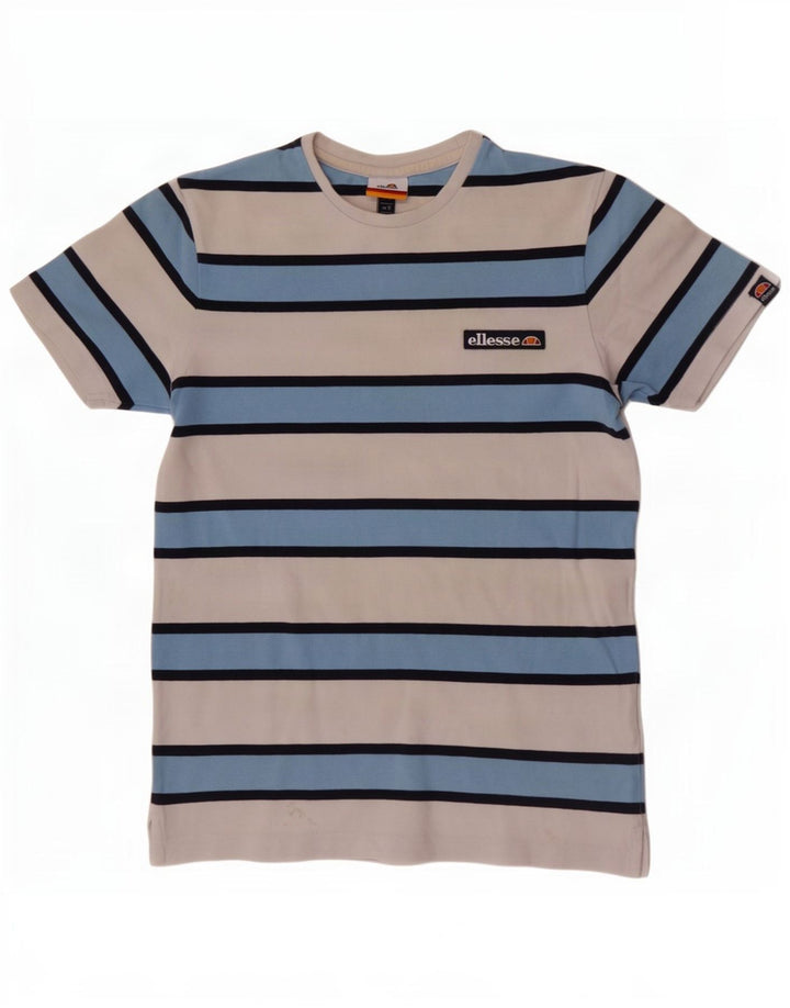 Ellesse Herre T-Shirt Top Lille Hvid Stribet