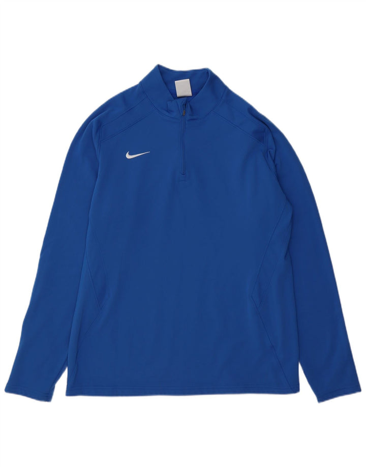 NIKE sweater med lynlås til kvinder, træningsdragt Top UK 18 XL Blå polyester