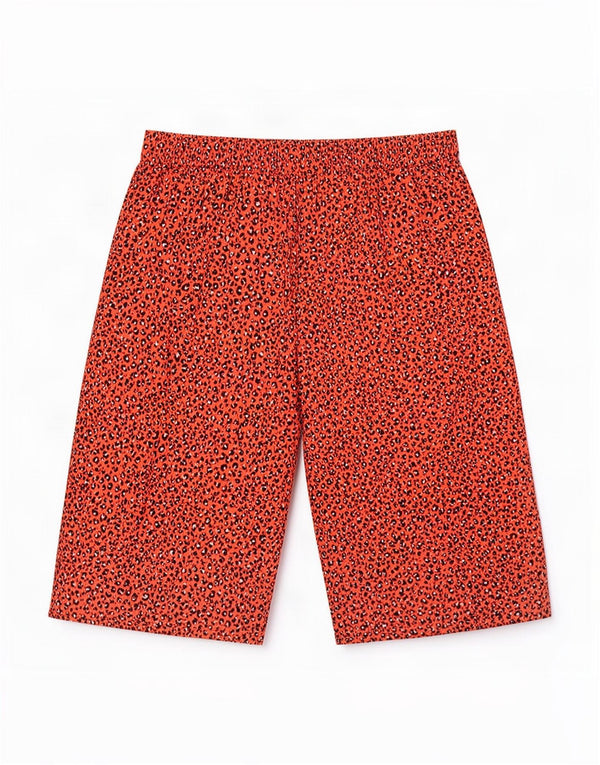 Marks & Spencer Dame Capri Bukser UK 20 2XL W42 Red Animal Print