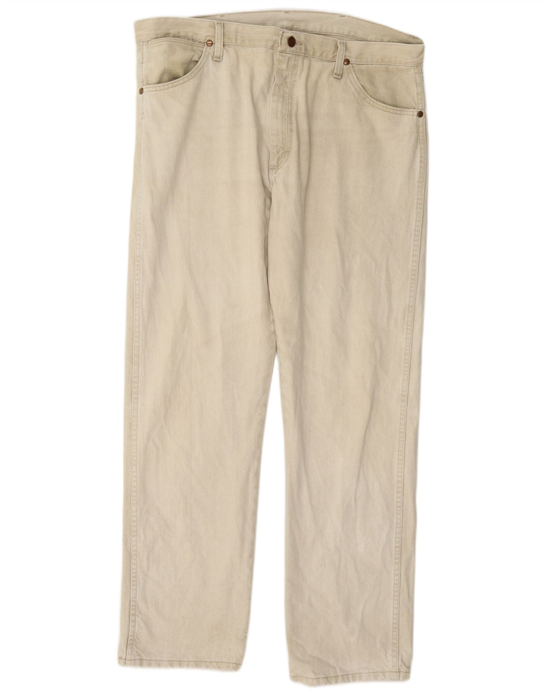 Wrangler Straight Jeans til mænd W38 L32 Beige Bomuld