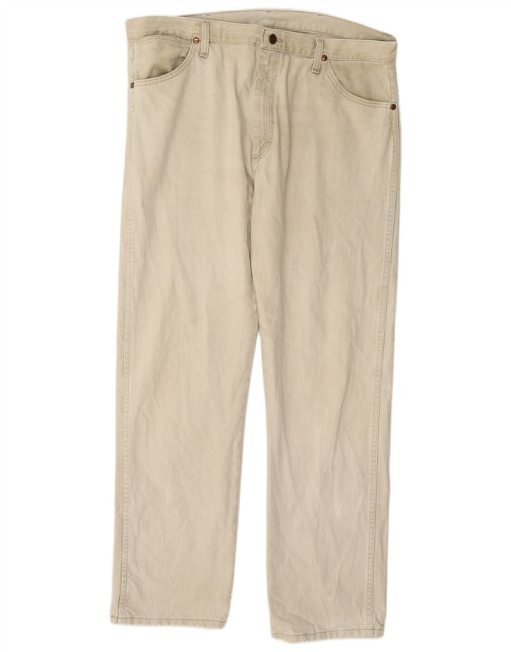 Wrangler Straight Jeans til mænd W38 L32 Beige Bomuld