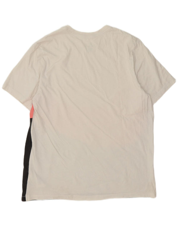 Nike grafisk T-shirt top til mænd XL Hvid Colourblock Bomuld