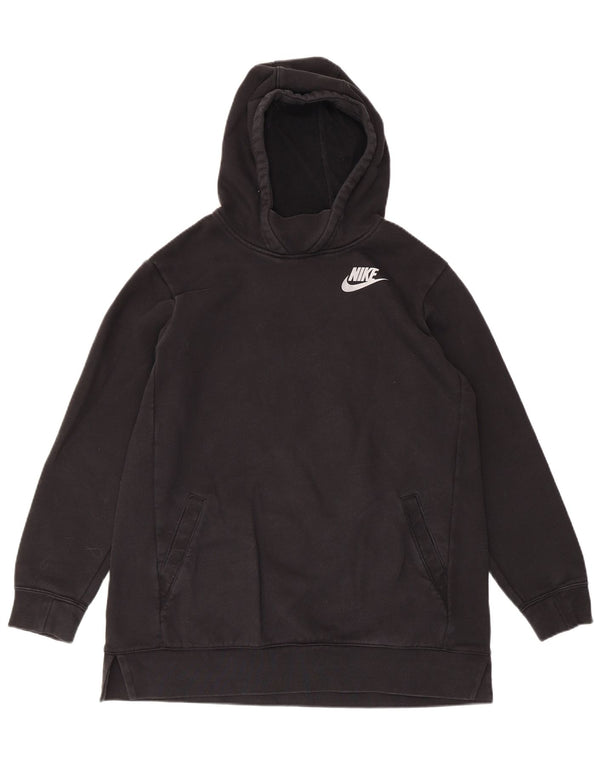Nike Pige Hætte Loose Fit Jumper Kjole 13-14 år XL Sort Bomuld Sports