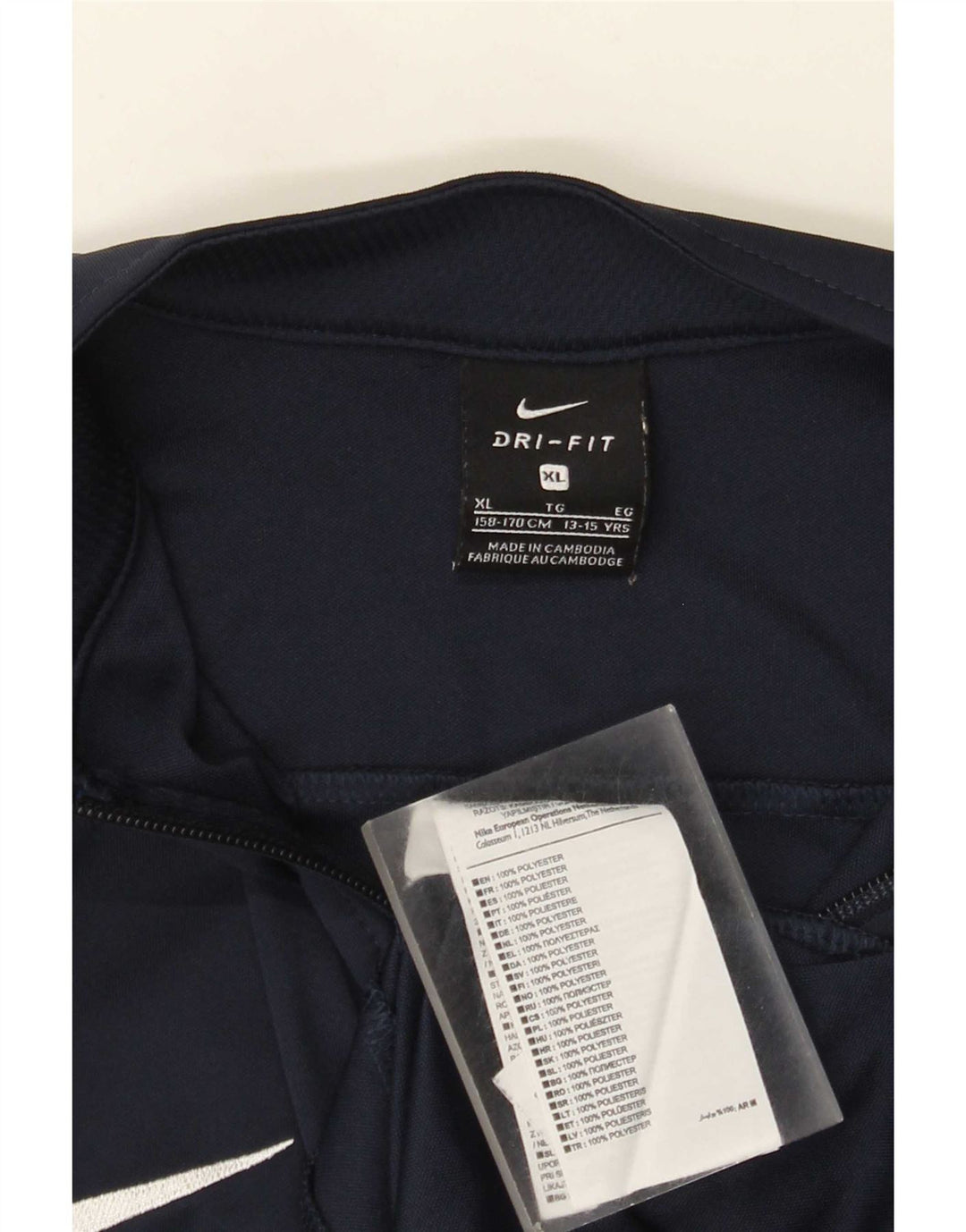 Nike Boys træningsdragt topjakke 13-14 år XL marineblå polyester