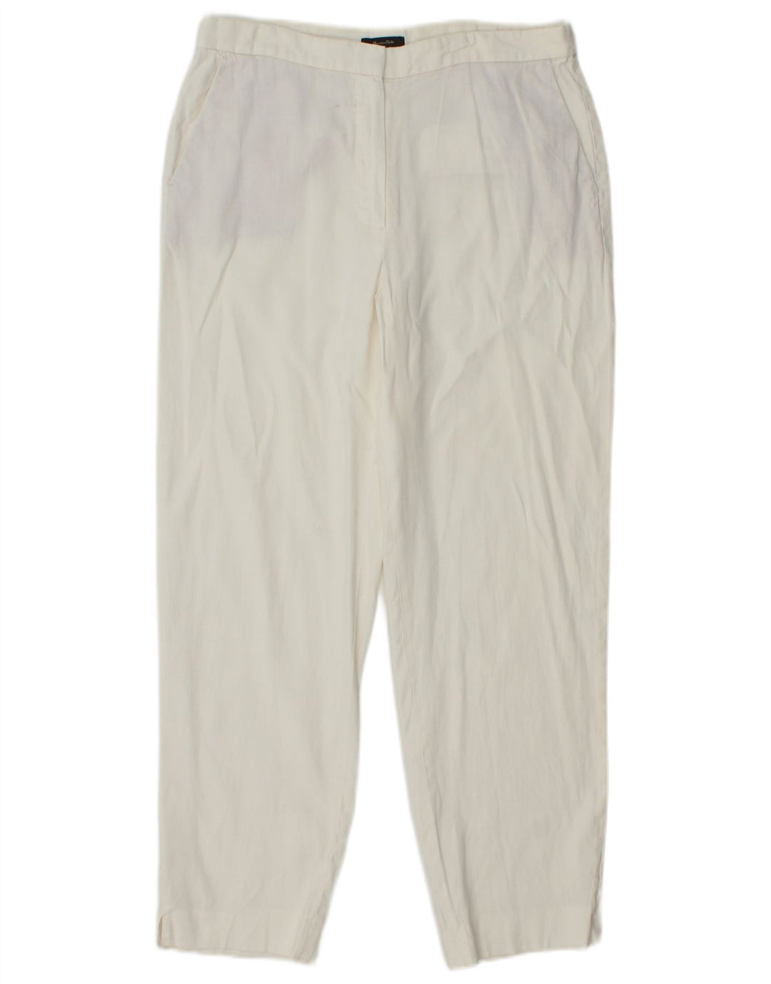 MASSIMO DUTTI koniske chinobukser til kvinder EU 40 Medium W30 L27 Hvid