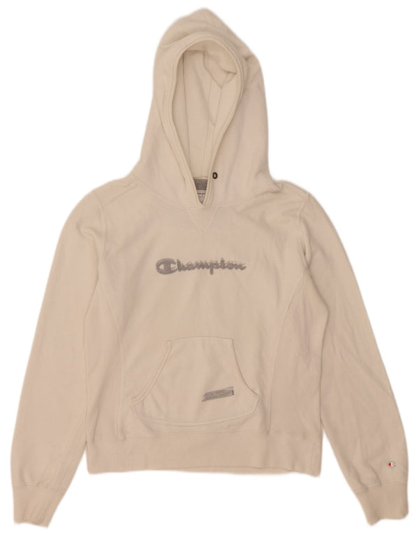 Champion Womens Heritage Classics Crop Hoodie Jumper UK 10 Small White