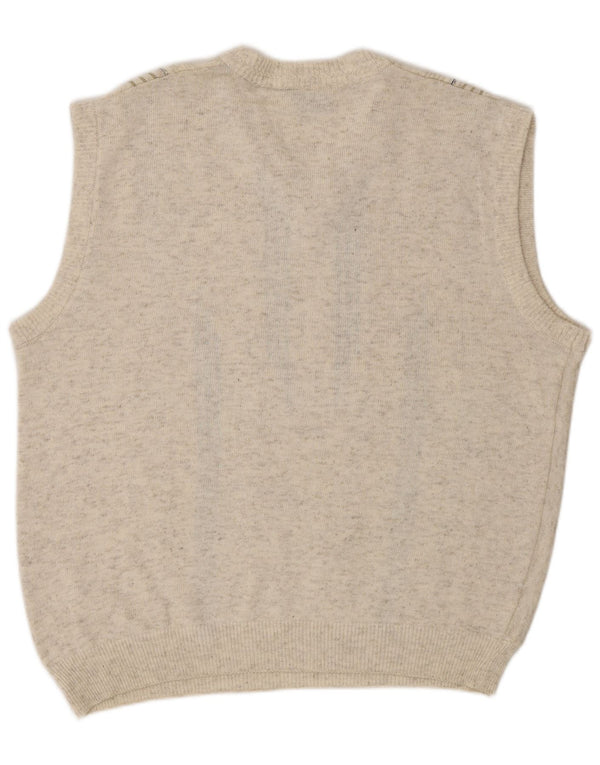 Les Corps Mens Vest Tank Top IT 54 XL Beige Striped Cotton