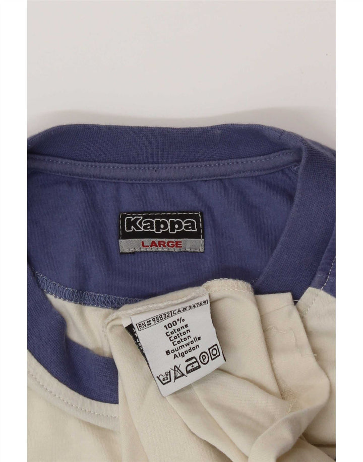 Kappa Herre Top Langærmet Large Off White Colourblock Bomuld