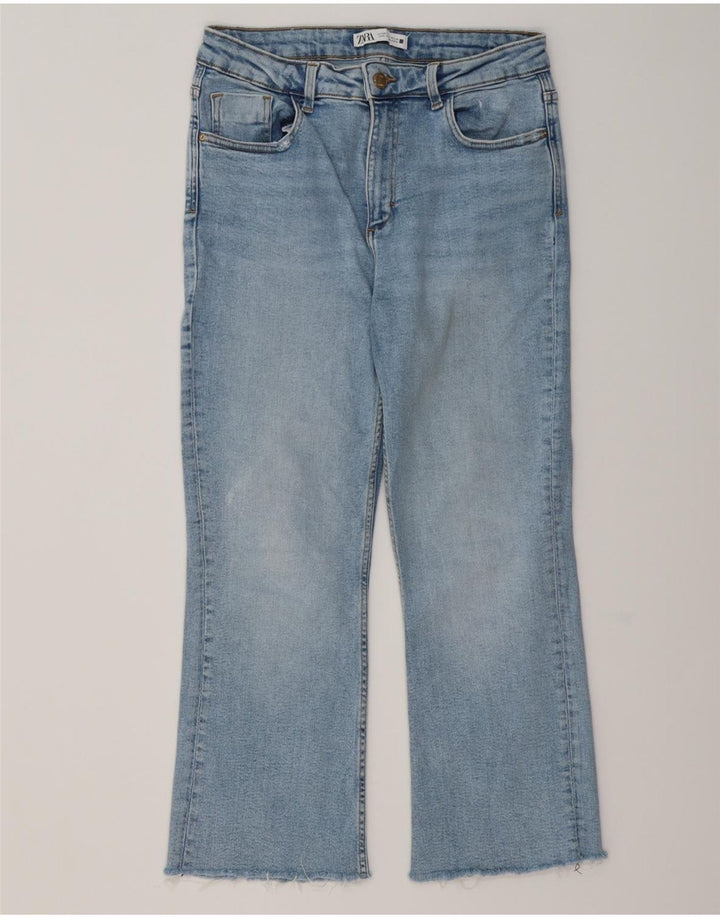 ZARA Dame Crop Bootcut Jeans EU 40 Medium W30 L25 Blå Bomuld