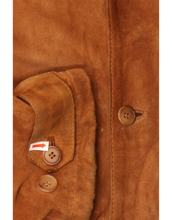 VINTAGE Herre ruskindsjakke IT 52 XL Beige Læder