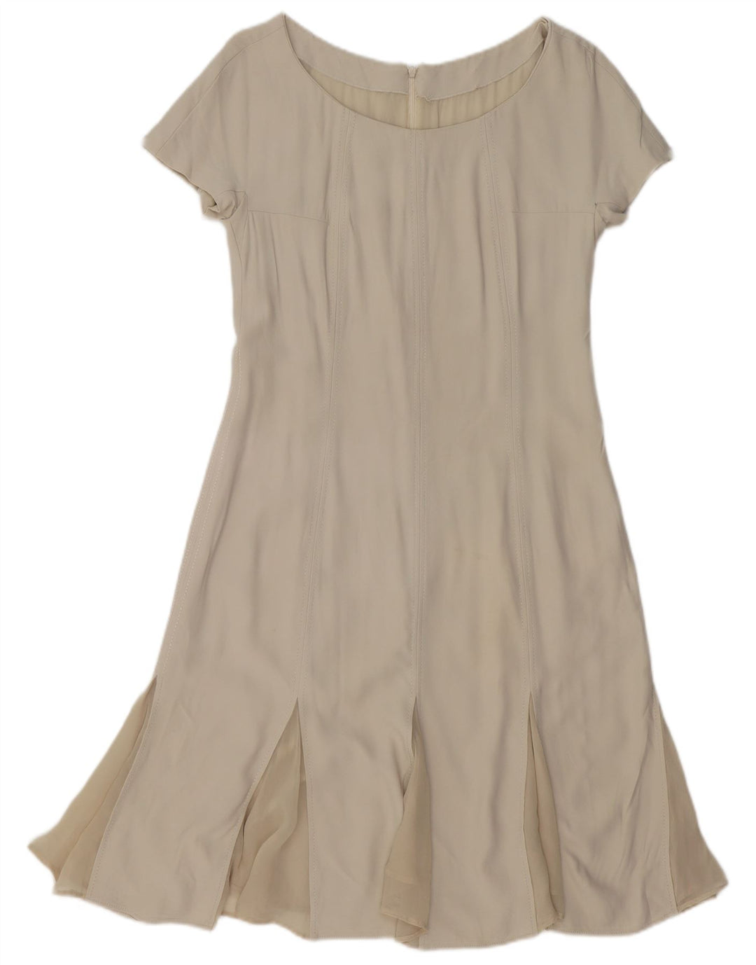 VINTAGE Dame A-Line Kjole UK 12 Medium White