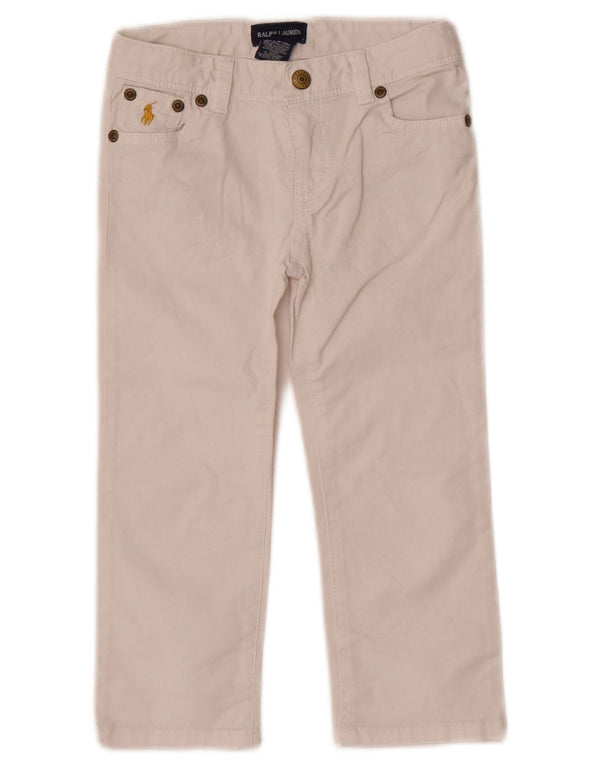 Ralph Lauren Lige fritidsbukser til piger 4-5 år W20 L15 hvid bomuld