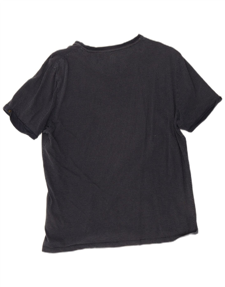 Ted Baker Herre T-Shirt Top Størrelse 4 Large Marineblå Bomuld
