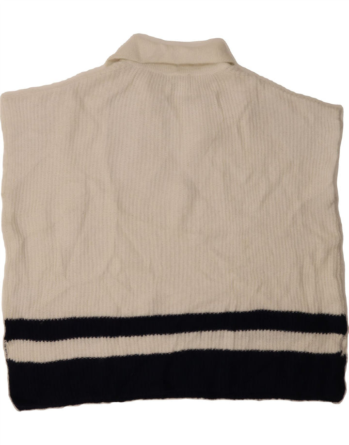 CREW CLOTHING Womens Polo Neck Jumper Sweater UK 14 Medium White Vintage Crew Clothing and Second-Hand Crew Clothing from Messina Hembry 