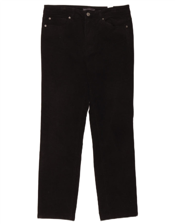 Marks & Spencer Damefløjlsbukser UK 12 Medium W32 L27 Sort